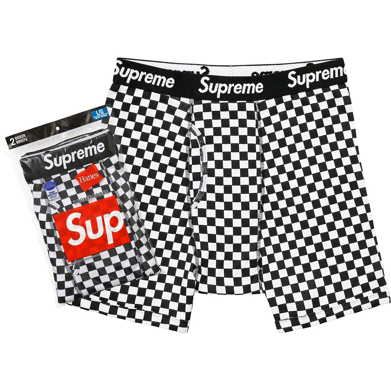 Supreme®/Hanes® Checker Boxer Briefs (2 Pack) view 2
